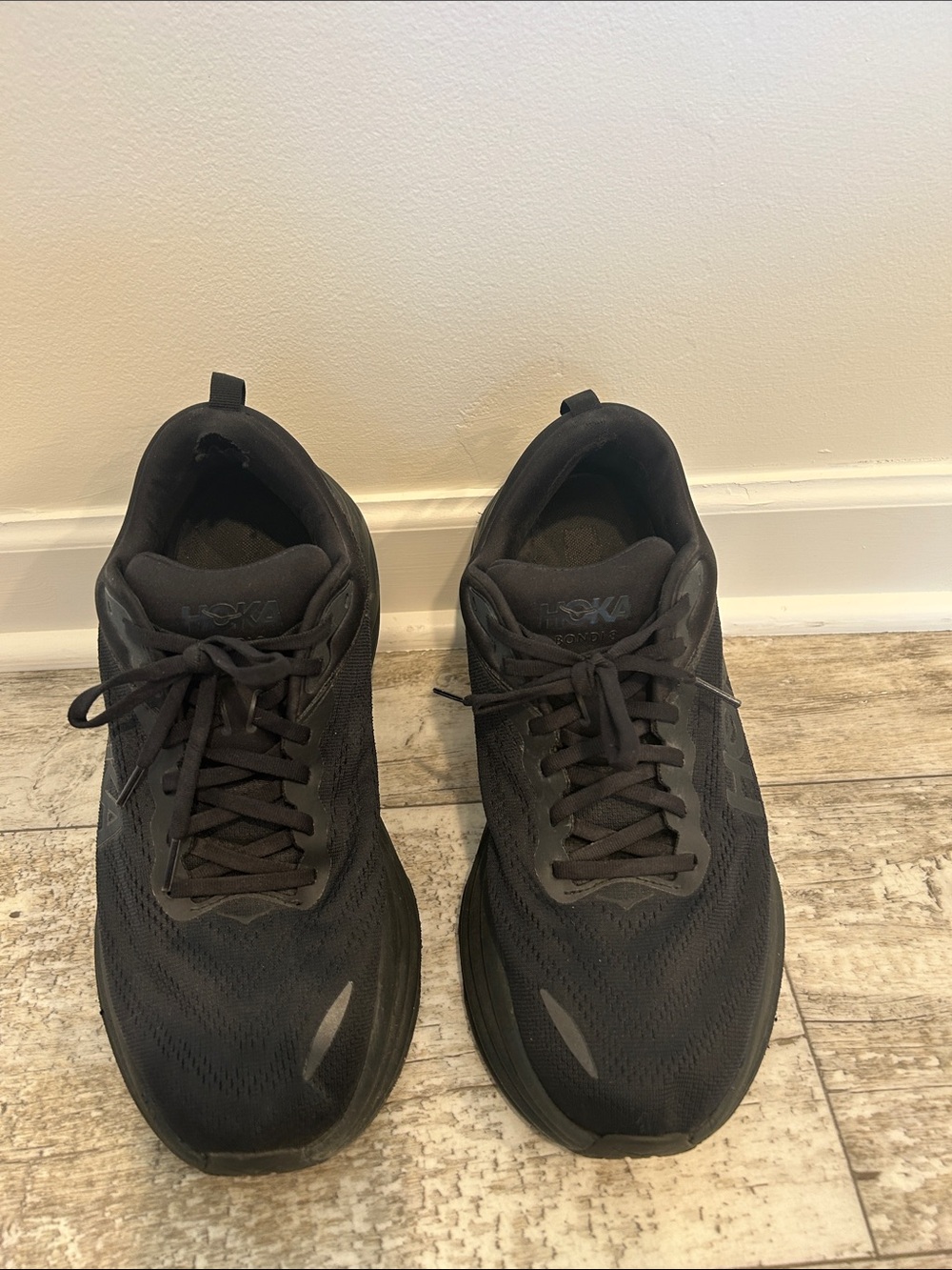 Hoka Men's Black Bondi 8 Athletic Running Sneakers